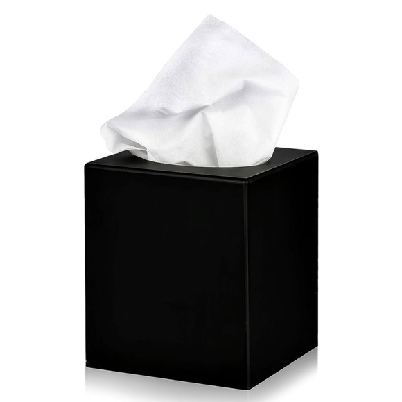 Matte black tissue box cover - Picture 1 of 7